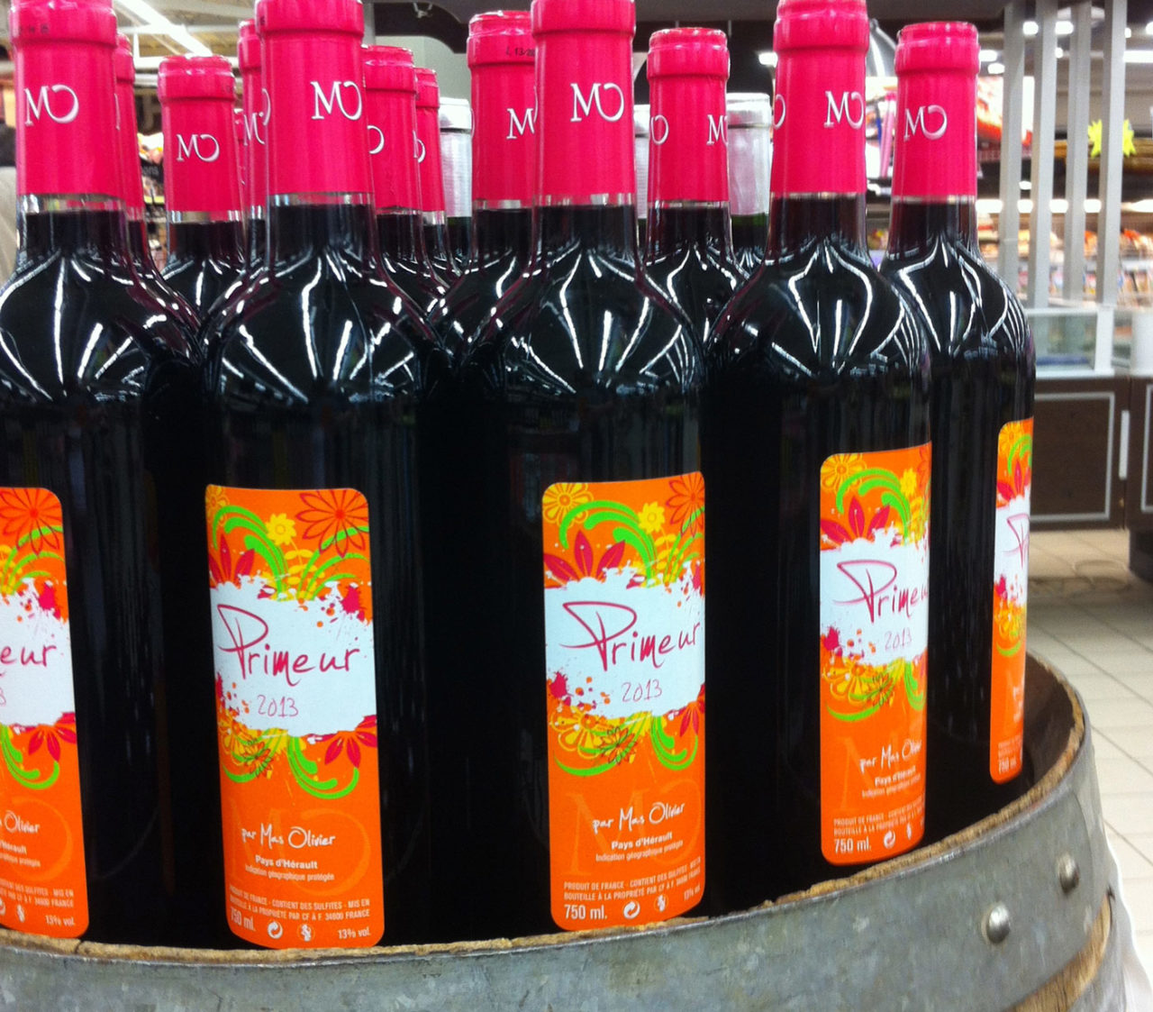 création graphique étiquette de vin Mas Olivier Primeur 2013